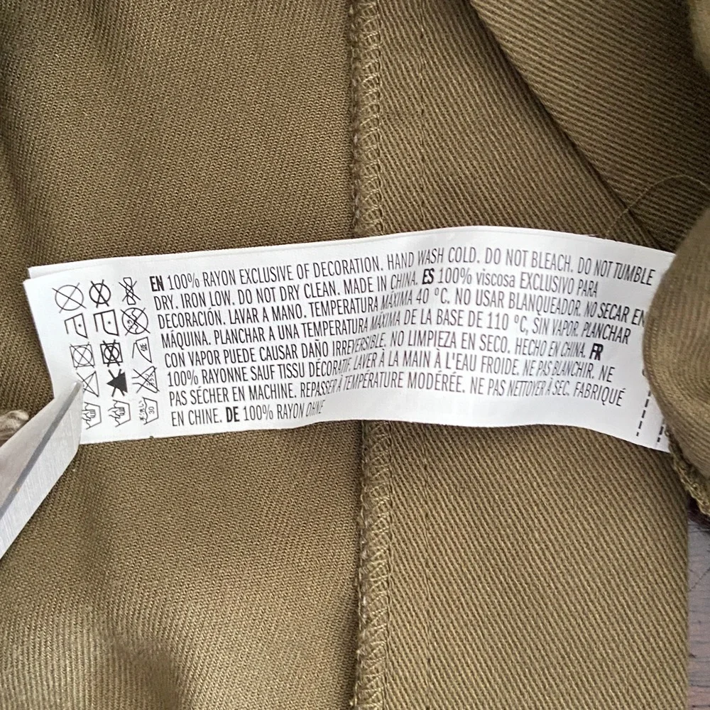 English Factory Olive Green Floral Embellished Military Utility Hoodie Jacket - Picture 10 of 11